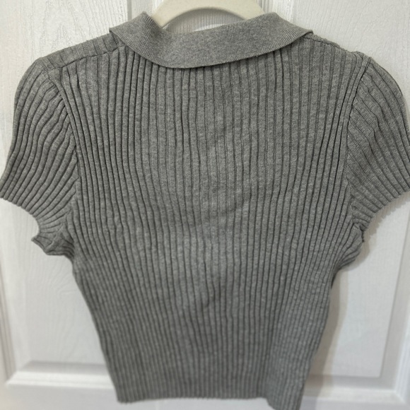 Cropped & Ribbed Polo Shirt - Picture 3 of 3